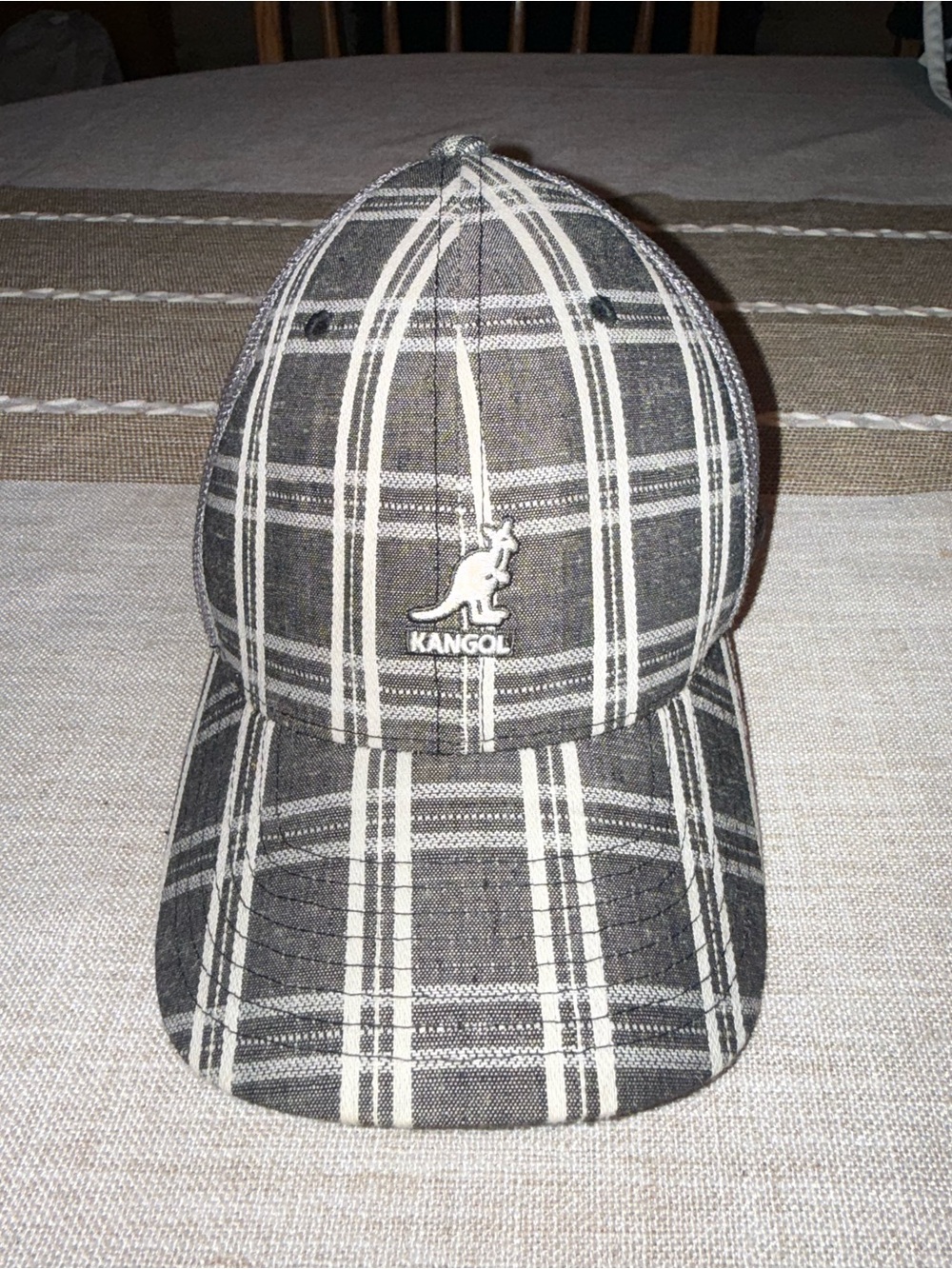 Kangol Men's Gray Plaid Baseball Cap